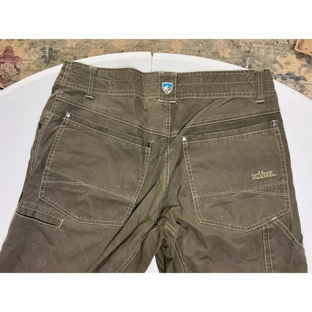 Kuhl Rydr Mens 32x32 Dark Khaki Brown Cotton Blend Hiking Workwear Pants - Picture 3 of 9